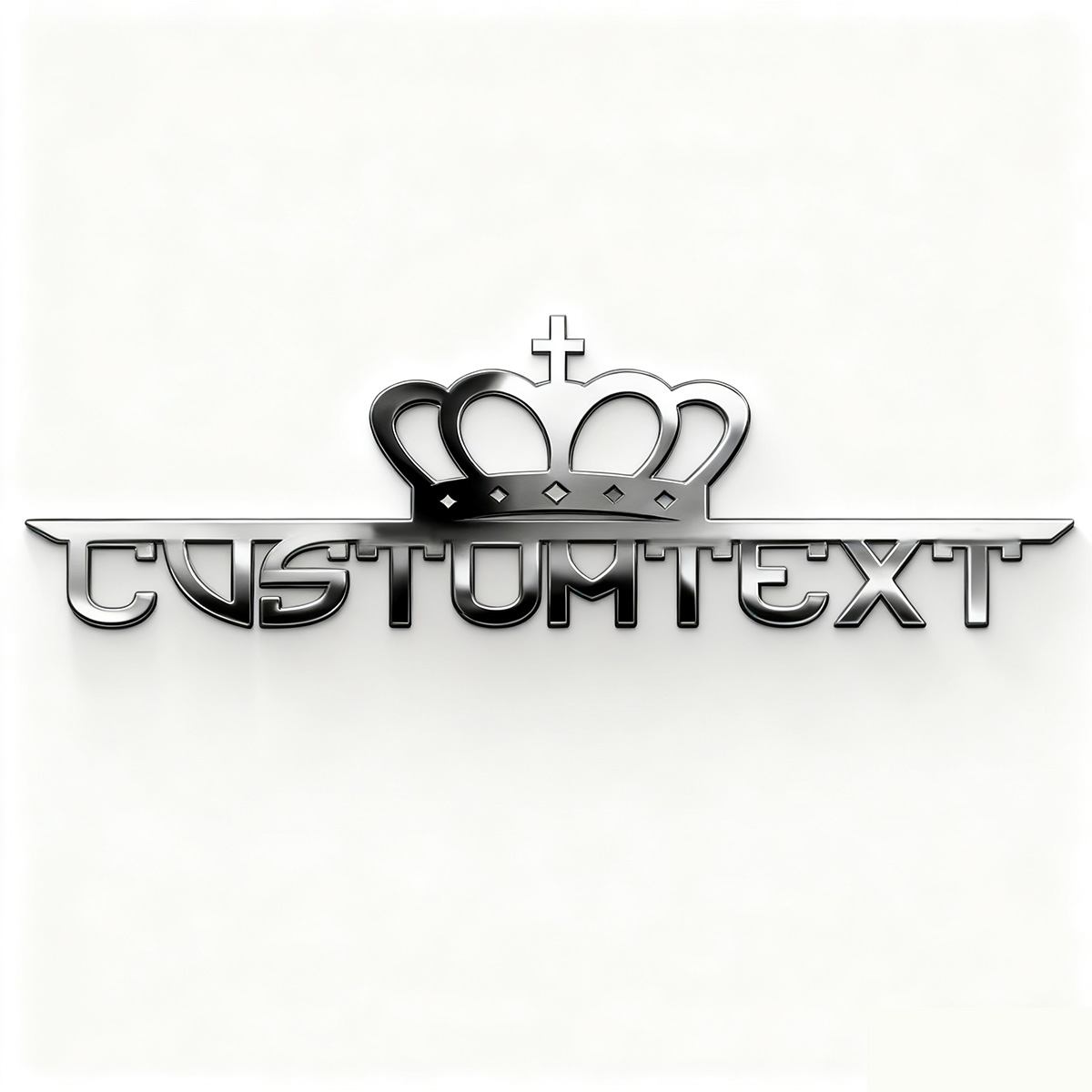 Car Accessories Name - Klassieke Crown Creative Font 3D metalen