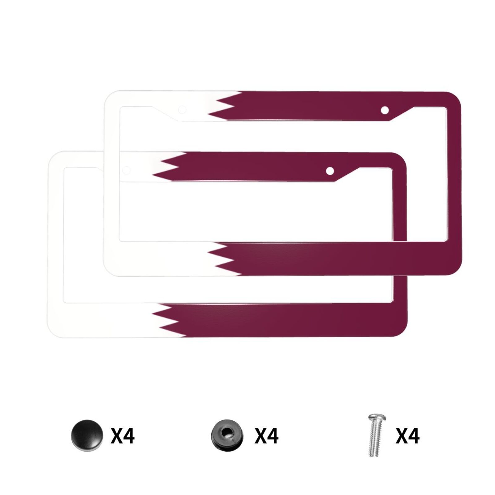 Car Accessories Qatar - Vlag van Qatar Patroon Kentekenplaathouder Kleurrijke