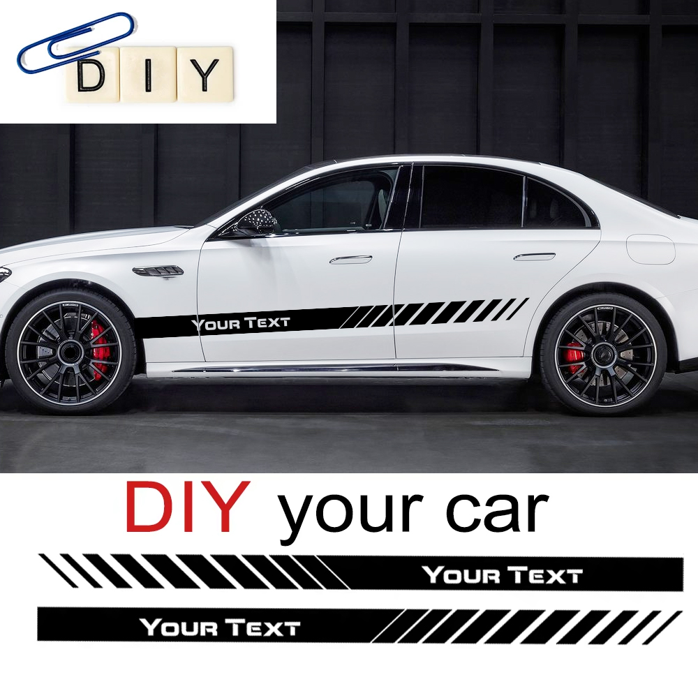 Car Accessories Name - Aangepaste tekst auto zijdeur streep sticker