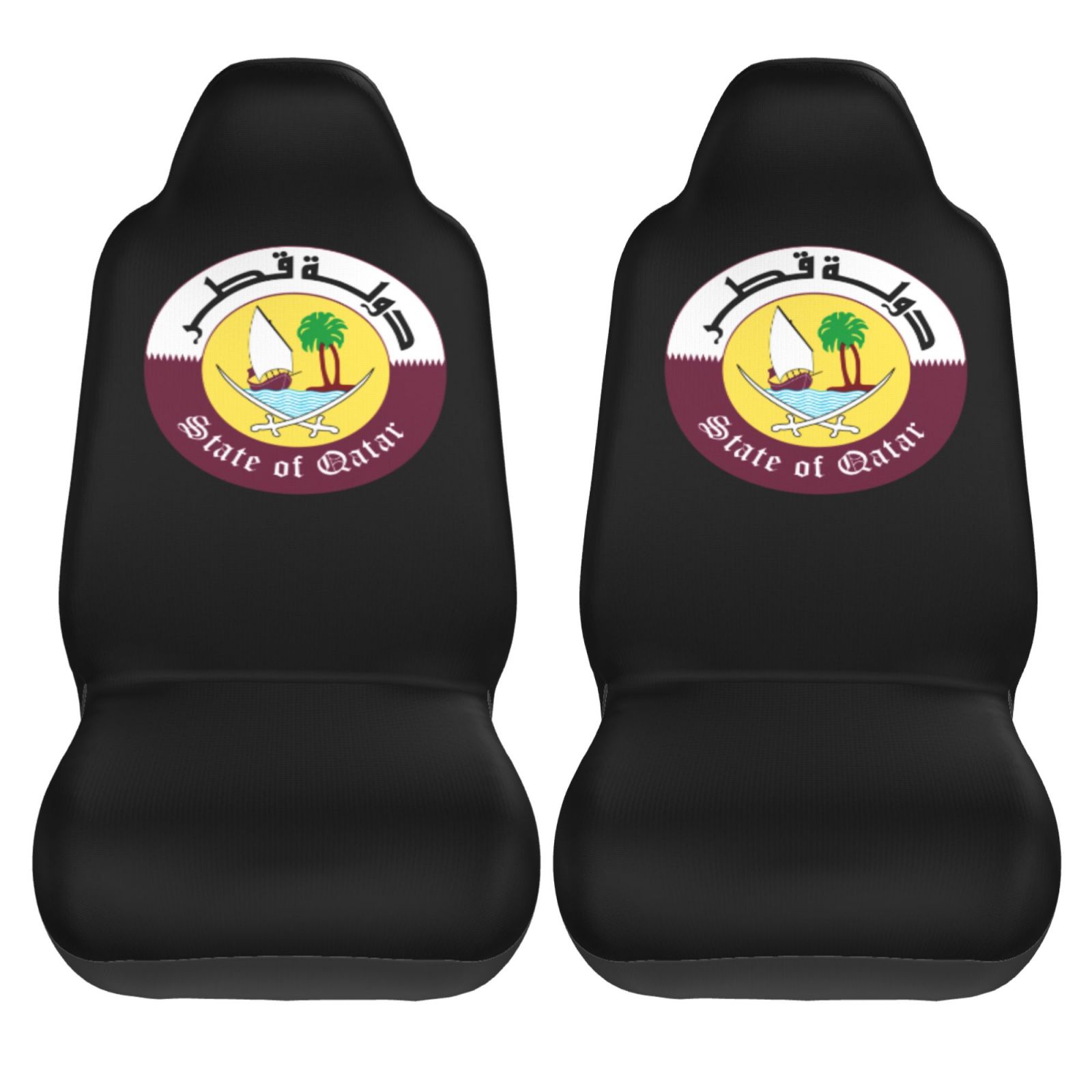 Car Accessories Qatar - Qatar National Emblem Patroon Autostoelhoezen 2-delige