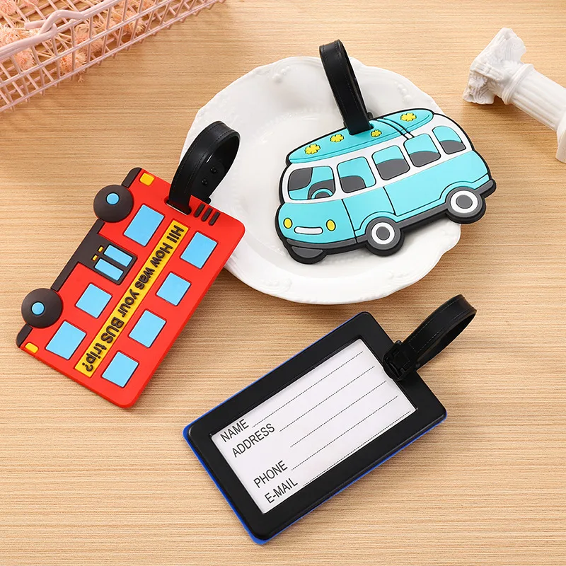 Car Accessories Name - Leuke Cartoon Cars PVC Siliconen Bagagelabels